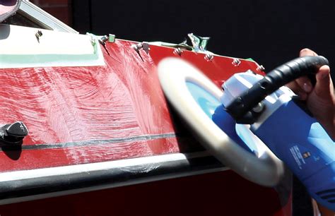 Gel coat buffing.  1.  Radiation causes a change in the colour of the gel.  TotalBuff mar...