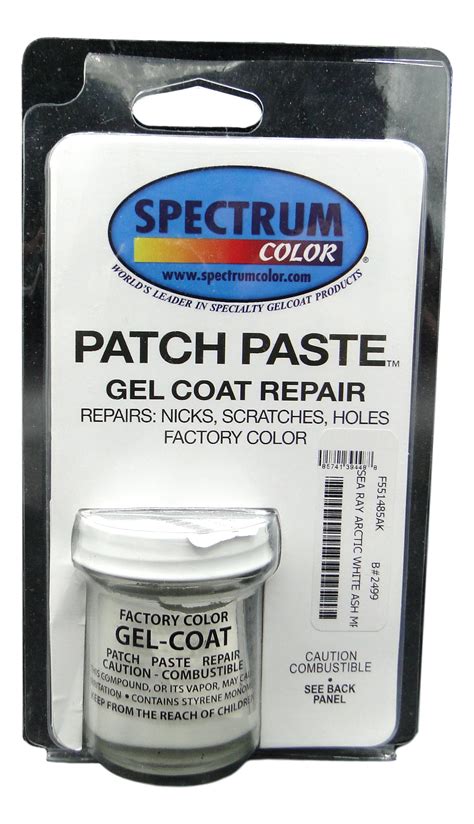 Gel coat patch paste.  Spectrum gelcoat patch paste for minor gelcoat repairs. 3.  W...