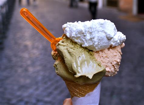 Gelato ice cream. Remove from the heat and add the cream, stir to combine, let the mixture cool then pour into a bowl, cover with plastic and refrigerate for approximately 2-3 hours or until the mixture is very cold. Pour into the ice cream maker and following the machine instruction churn until the gelato is firm. 