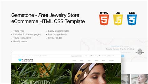 Gemstone Free HTML CSS Store Website Template