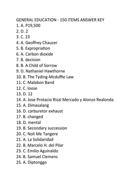 Gen Answer Revolution Key I
