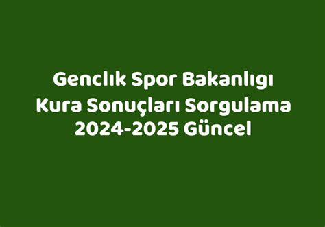 Genclık spor bakanlıgı personel kura sonuçları 