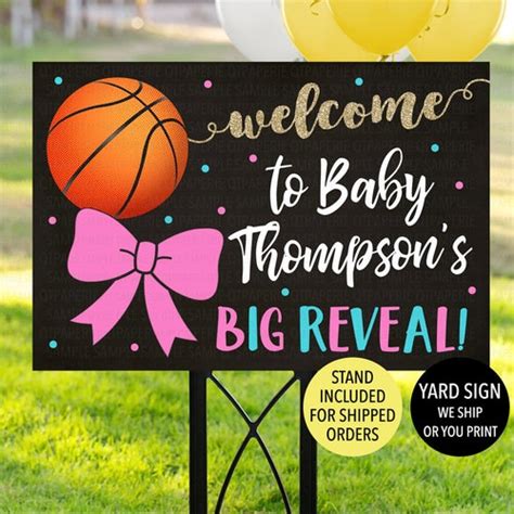 Gender reveal welcome sign free throws or pink bows - Etsy