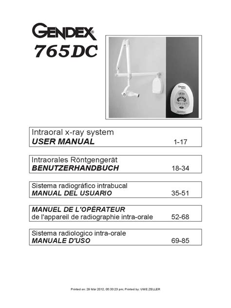 Gendex 765dc x ray unit manual. - Toshiba manuali del registratore di cassa.