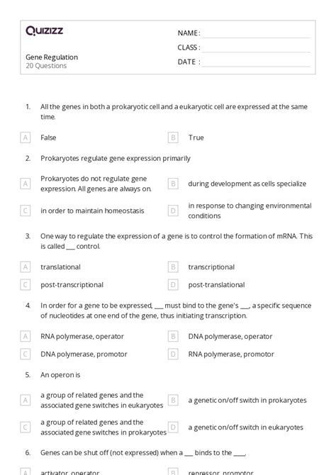 Gene regulation worksheet pdf.  Free Printable Gene Regulation worksheets Explore Waygr...