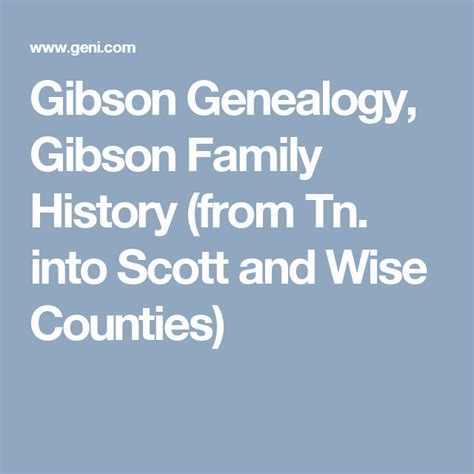 Genealogical "Fact Sheets" About Gibson County