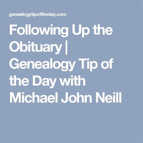 Full Download Genealogy Tip Of The Day By Michael John Neill