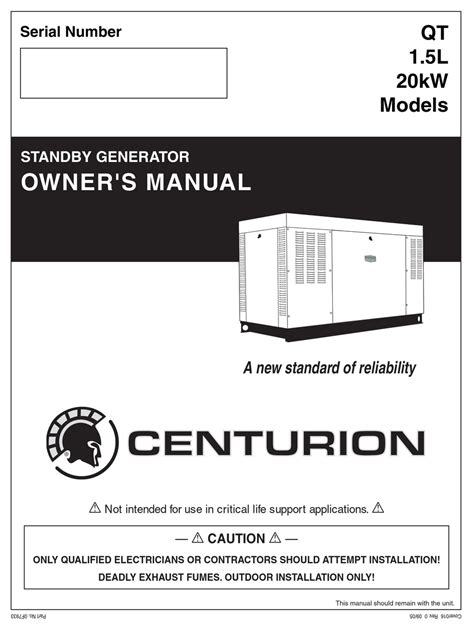 Enter your model or serial number to find Generac specifications, manu