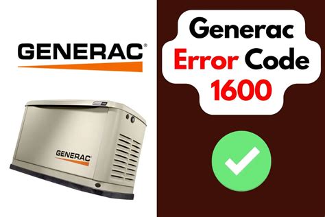 Generac 1600 error code. Step 3: Reduce Load on the Generator. If the generator was under heavy load when the error occurred, reduce the connected load to a level that is within the generator ... 