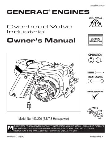Generac 190 191 220 engine service repair manual. - A practical guide to assessing english language learners michigan teacher training.