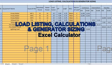 Generac Generator Load Calculation Worksheet