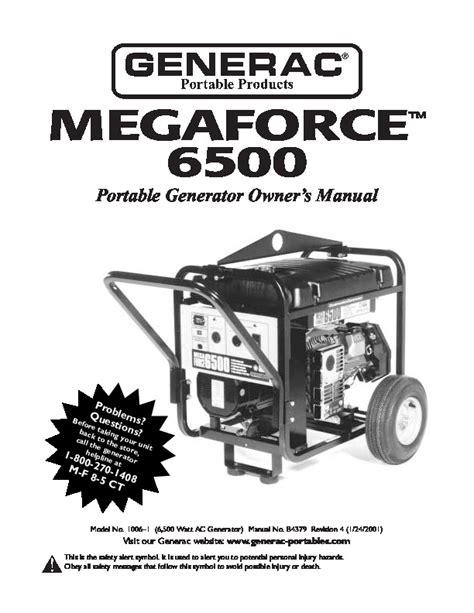 Generac megaforce 6500 engine owners manual. - Robershaw gas heating ignition module service manual.
