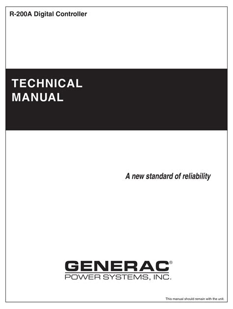 Generac technical manual powermanager digital control platform. - The musicians cover letter handbook by.