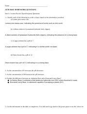 General Acid And Base Homework Answers