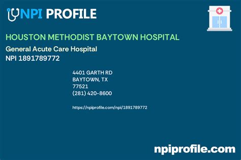 General Acute Care Hospital in Baytown, TX - NPI Profile