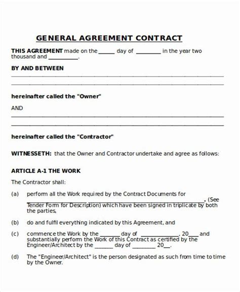 General Contractor forms Templates Letter Example Template