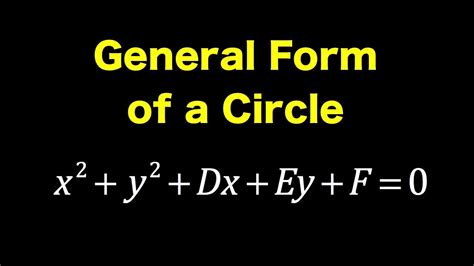 General Form of a Circle When Given the Radius and the Center YouTube