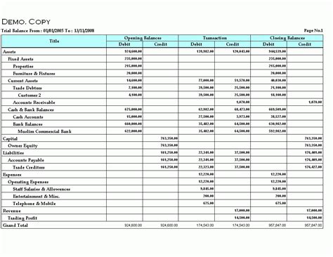 General Ledger Trial Balance