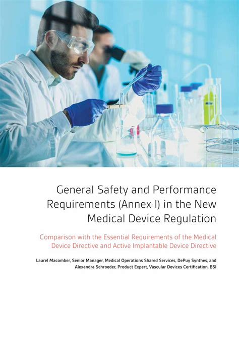 General Safety and Performance Requirements (Annex I) in …