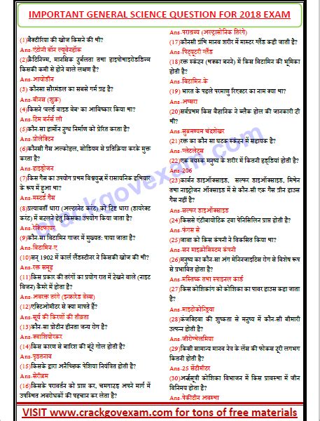 General Science Objective Questions And Answers In Hindi