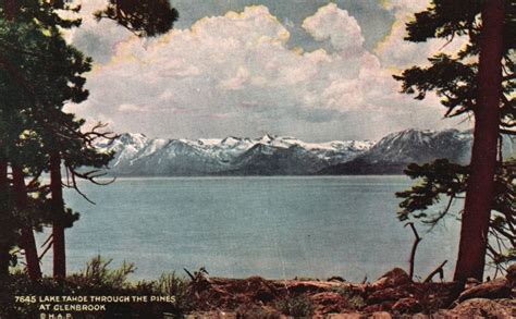 General View of GLENBROOK, Lake Tahoe, Nevada Postcard - Edward H. Mitchell