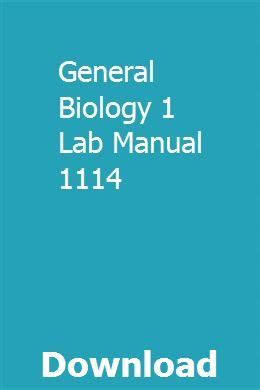 General biology 1 lab manual 1114. - De las memorias del inspector cortés.