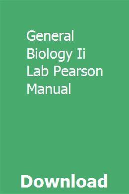 General biology ii laboratory manual pearson. - Pipe line rules of thumb handbook by.