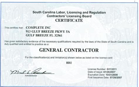 General contractor license texas. Licensing agency: South Carolina Department of Labor, Licensing and Regulation Residential Builders Commission. How to check if your pro is licensed: South Carolina Labor Licensing Regulation License Lookup. Agency phone: 803-896-4696. Learn more about general contractor licensing requirements in South Carolina. 