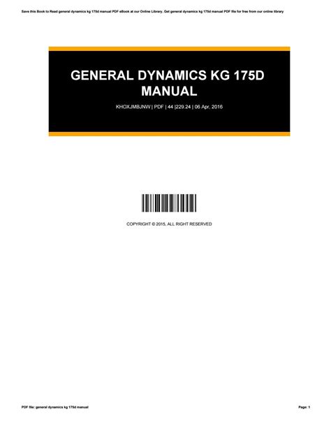 General dynamics kg 175d maintenance manual. - 2015 honda civic vti service manual.