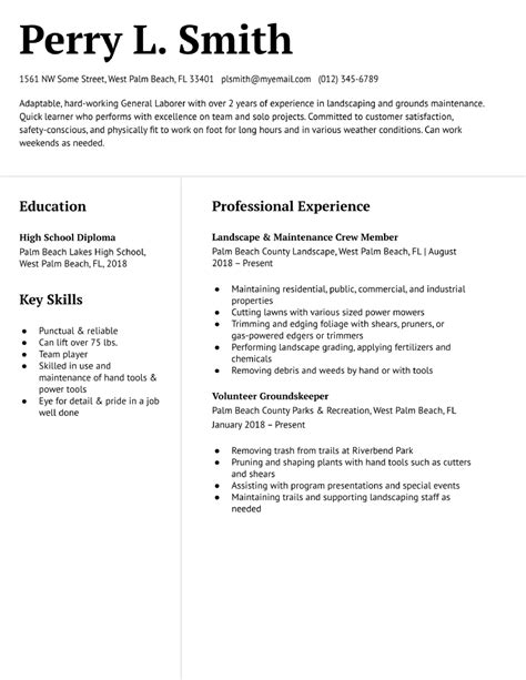 General labor resume no experience.  As the experience section is not necessary fo...