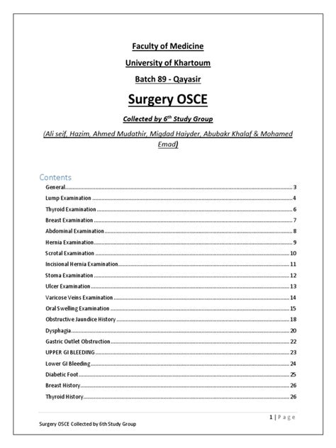 General surgery osce pdf.  This document provides an outline of frequently ask...