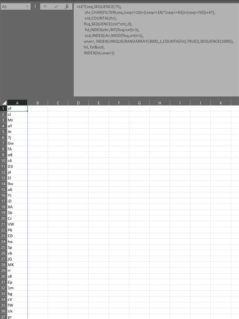 Generate 1000 Two Digit Unique Alphanumeric Codes In Excel Stack Overflow