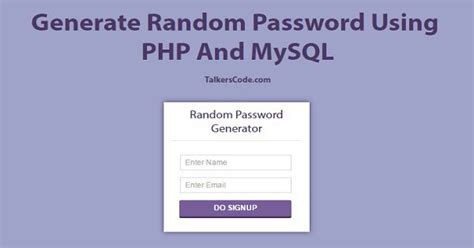 Generate Random password using PHP