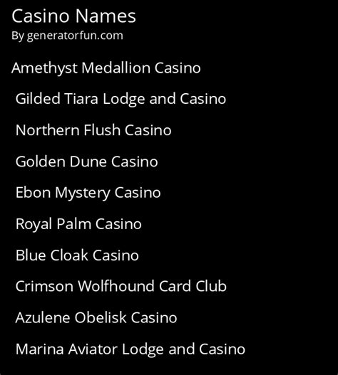 casino game name generator