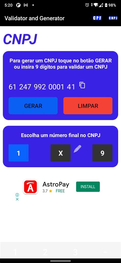 Generator n Validator CPF CNPJ APK for Android Download
