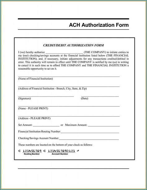 Generic Ach Deposit Authorization Form Form Resume Examples ZL3neEZKQ5