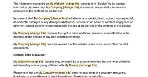 Generic Disclaimer Template Google Docs