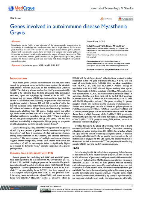 Genes involved in autoimmune disease Myasthenia Gravis