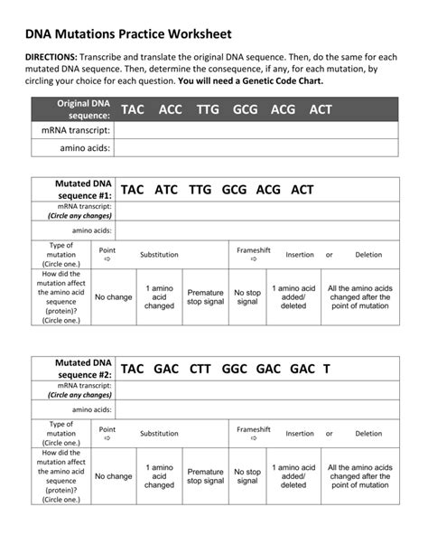 Genetic Code Worksheets - K12 Workbook