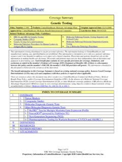 Genetic Testing – Medicare Advantage Coverage Summary