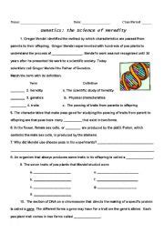Genetics/Heredity ESL worksheet by mahogan Worksheets Library