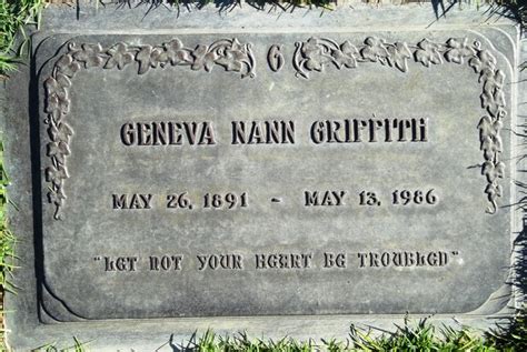 Geneva nunn griffith. Andy Griffith Initial years. Andy Samuel Griffith was born in Mount Airy, North Carolina, on June 1st, 1926. Carl Lee Griffith, his father, was a carpenter, and Geneva Nunn Griffith, his mother, was a homemaker. Andy’s youth was fairly challenging, as his parents tried to obtain a home and he lived with relatives in the interim. 