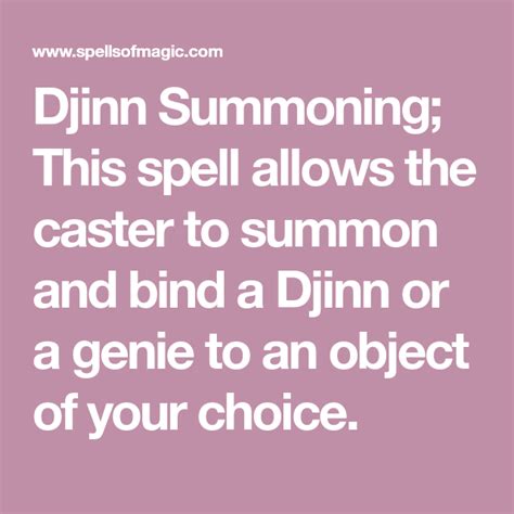 Genie Summon - Free Magic Spell - SpellsOfMagic