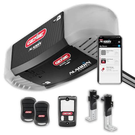 We choose the Genie Model 3120 for the lower garage door. This is Genie’s newest professional line opener that offers the integrated Aladdin Connect. We chose this ….