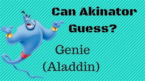 Genie that guesses. Akinator can read your mind and tell you what character you are thinking of, as if by magic. Think of a real or fictional character, answer few questions, and Akinator will try to guess … 