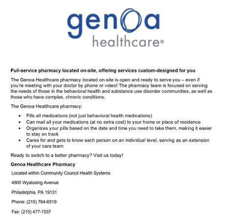 Genoa pharmacy bradenton. Hours of operation. Monday – Friday: 9 a.m. to 5 p.m. Closed for Lunch: 12:30 p.m. to 1 p.m. Phone: 724-705-0012. Fax: 724-228-2085. Our Services Intake Process. Healing Bridges offers a full service pharmacy on site for all … 