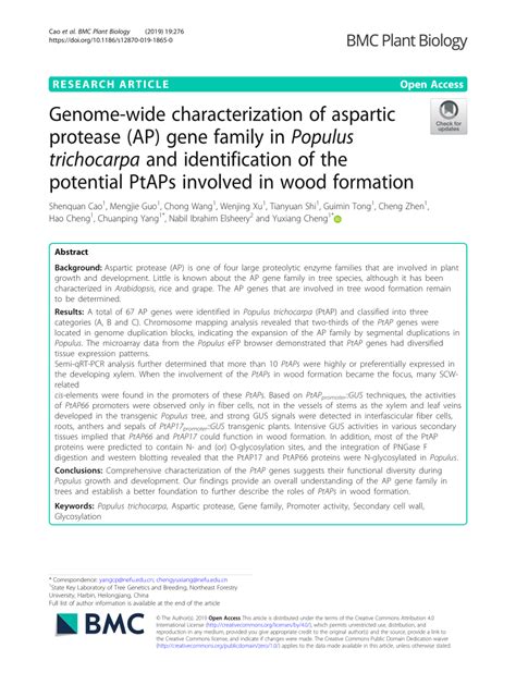 Genome-wide characterization of aspartic protease …