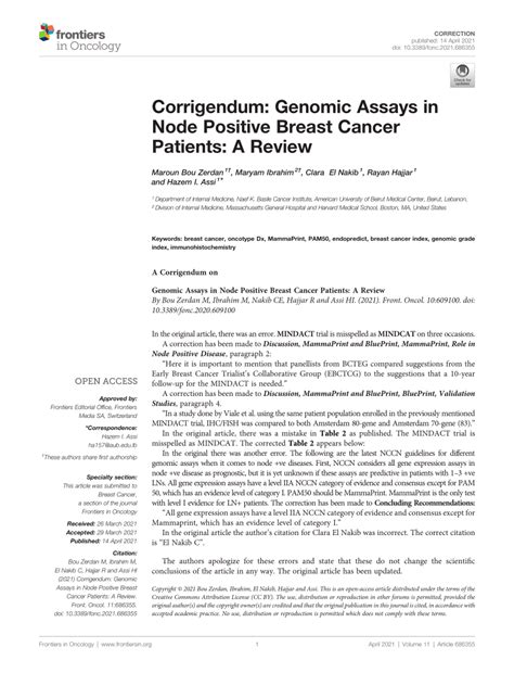 Genomic Assays in Node Positive Breast Cancer Patients: A Review