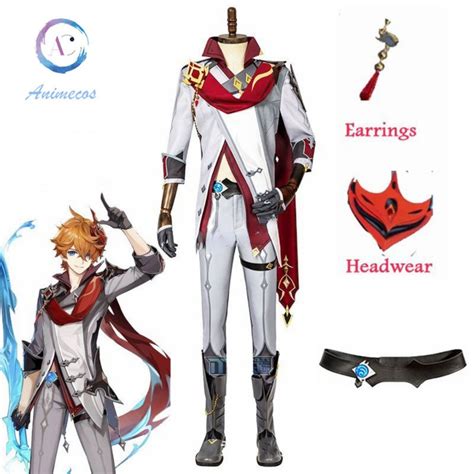 Genshin Impact Tartaglia Cosplay Costume Game Suit Halloween …