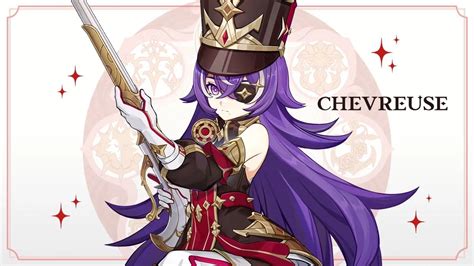 Genshin impact chevreuse. Chevreuse is a new character introduced in Genshin Impact via the game’s voice lines and NPC interactions. There are some leaks surrounding her, so our Genshin Impact Chevreuse build guide will allow you to pre-farm for her and get the best artifacts and weapons ready.. Chevreuse is rumoured to be a 4-star Pyro polearm character, making her the first … 